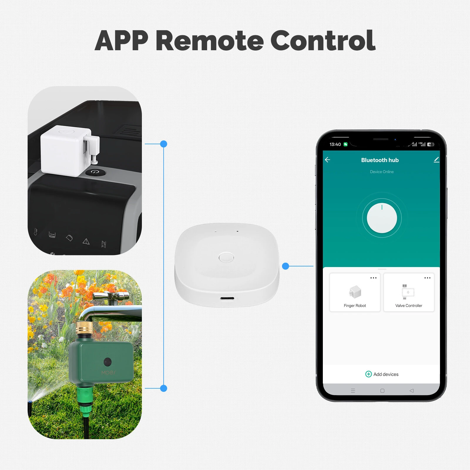 MOES BHUB-C Smart bluetooth Mesh Wireless Gateway Type-C Powered Hub for Tuya Smart Life App Remote Control Supports 128 Devices Voice Control with Alexa Google Home — view 3