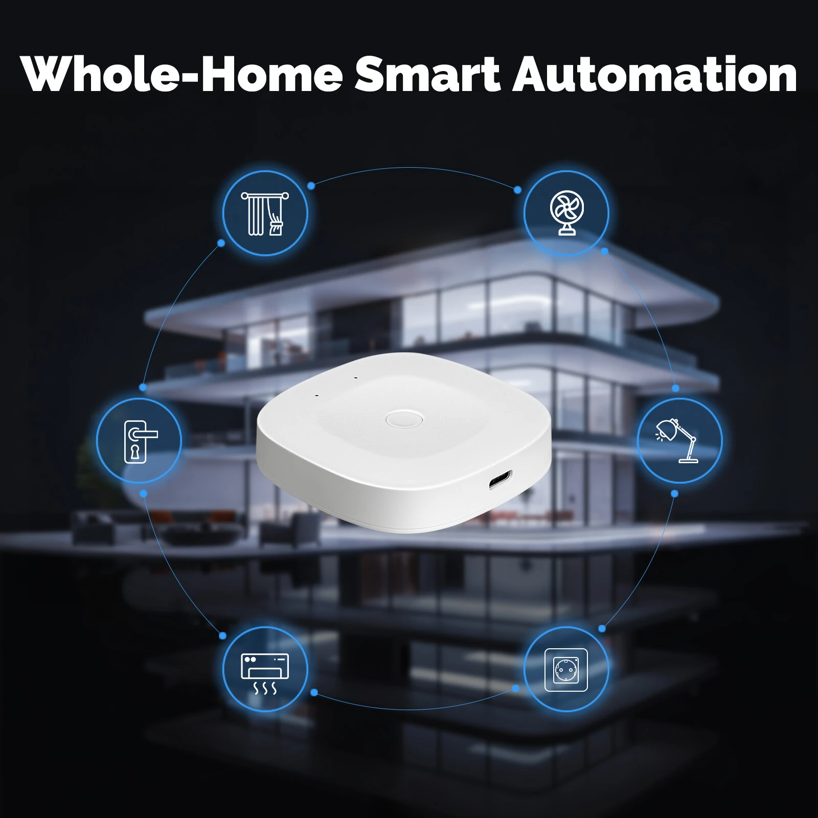 MOES BHUB-C Smart bluetooth Mesh Wireless Gateway Type-C Powered Hub for Tuya Smart Life App Remote Control Supports 128 Devices Voice Control with Alexa Google Home — view 5