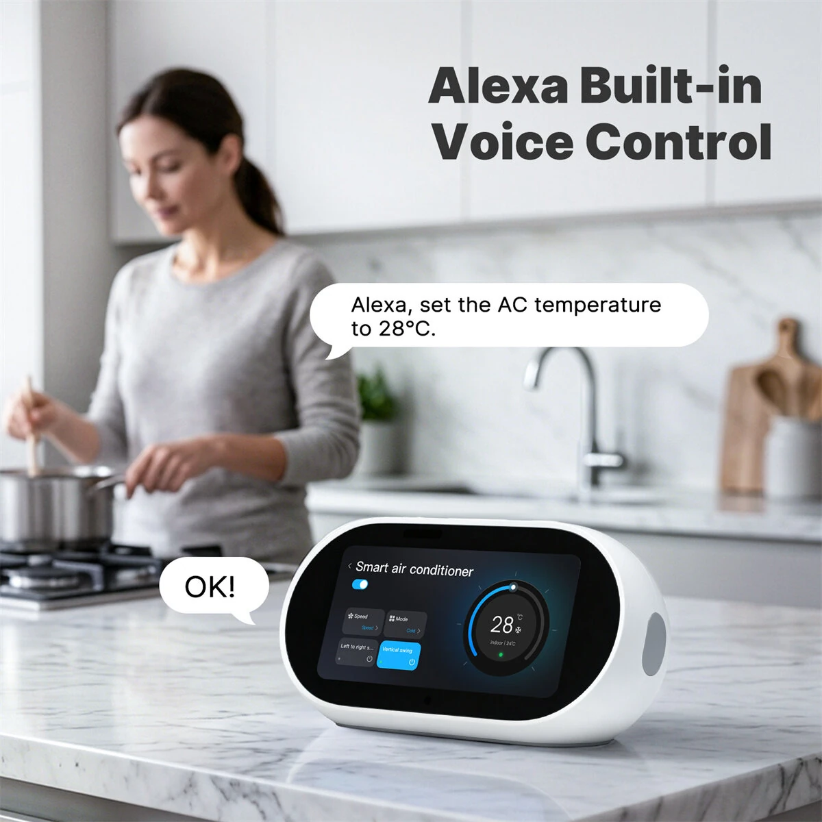 MOES TPL05-T1 5-inch Smart Home WiFi Center Control Panel AI IR Remote Zigbe Gateway bluetooth Mesh Built-in Alexa Speaker Touch Screen Security Hub Universal Controller — view 3