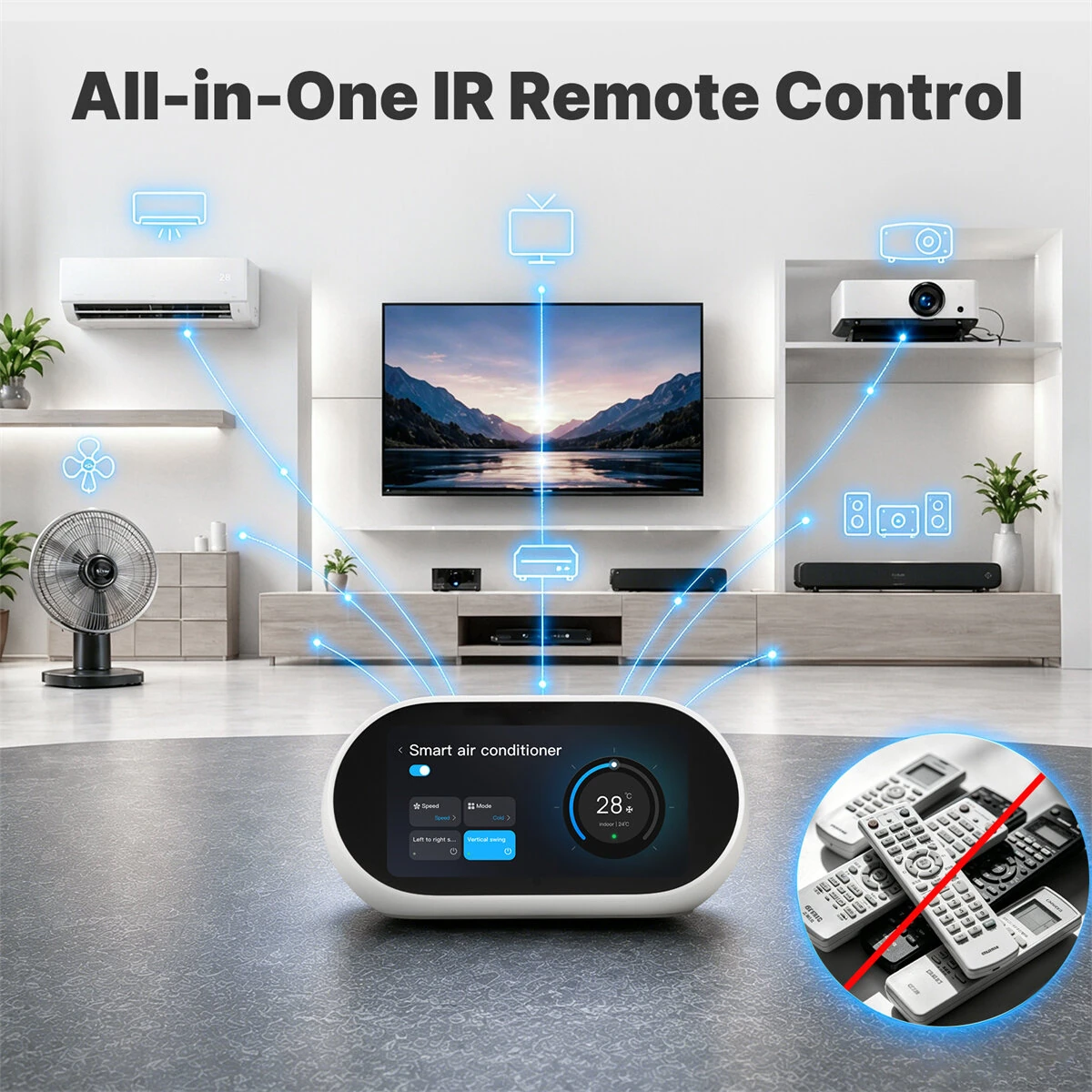 MOES TPL05-T1 5-inch Smart Home WiFi Center Control Panel AI IR Remote Zigbe Gateway bluetooth Mesh Built-in Alexa Speaker Touch Screen Security Hub Universal Controller — view 5