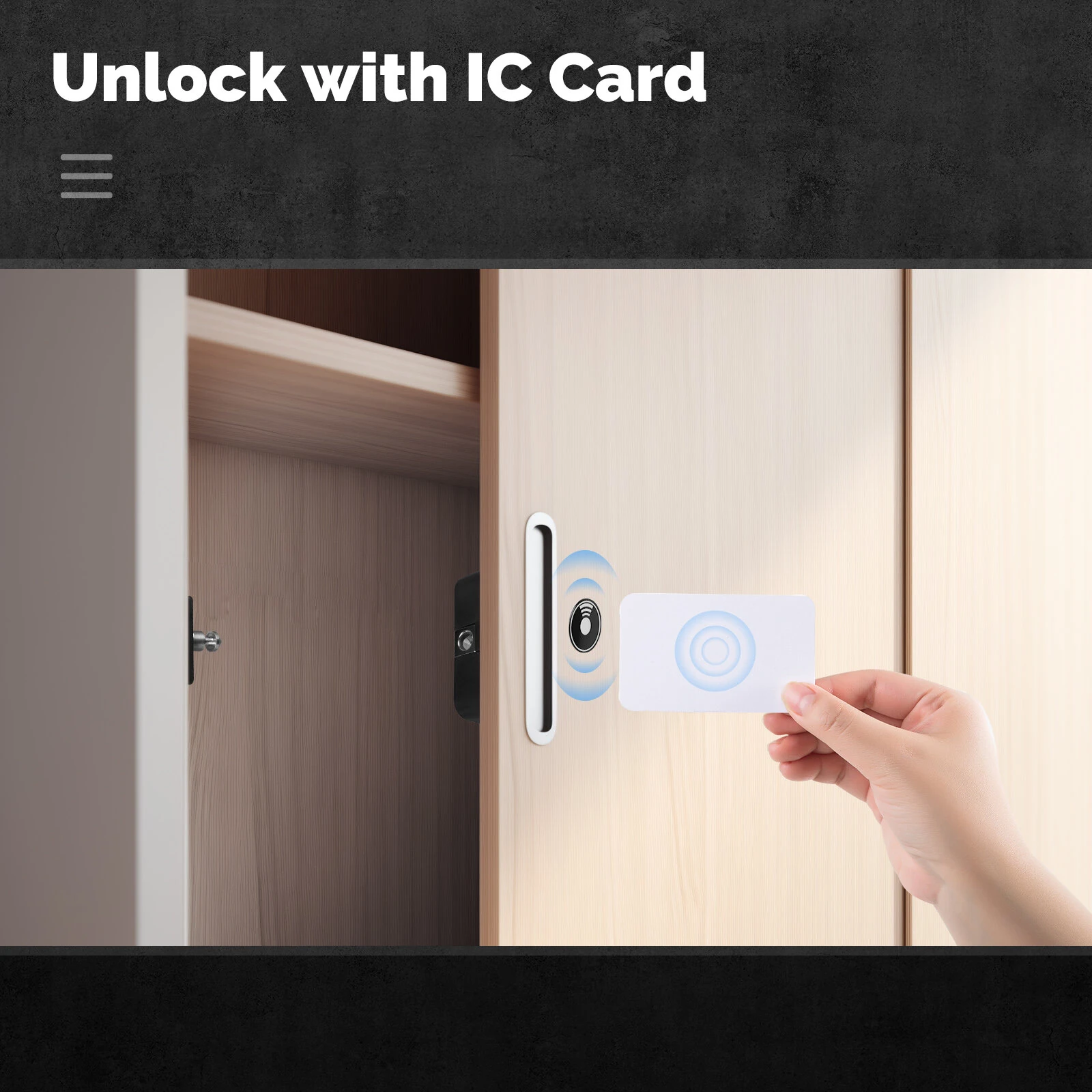 MOES Tuya bluetooth Smart Cabinet Lock App Remote Control IC Card Keyless Entry Unlock Door Locker 250 Users Auto Lock Smart Home Security for Wood Glass Furniture Drawer — view 4