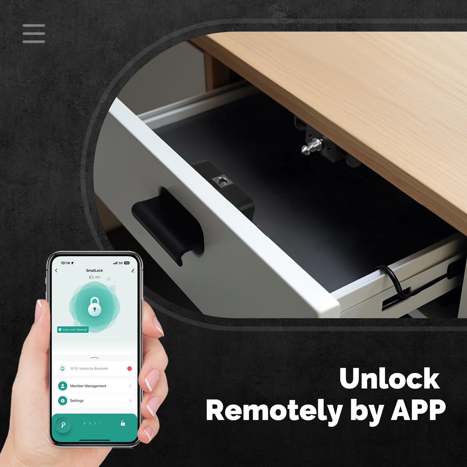 MOES Tuya bluetooth Smart Cabinet Lock App Remote Control IC Card Keyless Entry Unlock Door Locker 250 Users Auto Lock Smart Home Security for Wood Glass Furniture Drawer — view 8