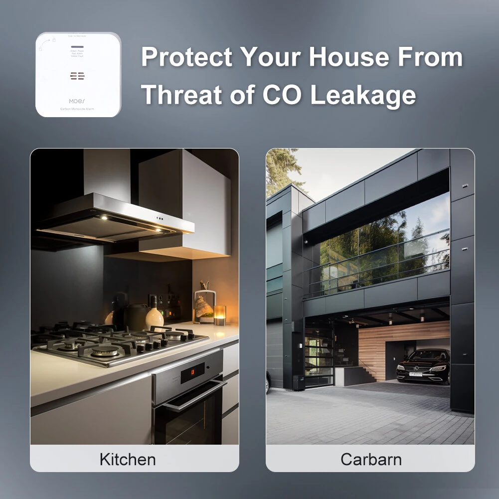 MOES Tuya CO Detector Alarm Gas Leak Carbon Monoxide Detector Wireless Household Gas Siren Alarm Sensor Smart Safety Home — view 6
