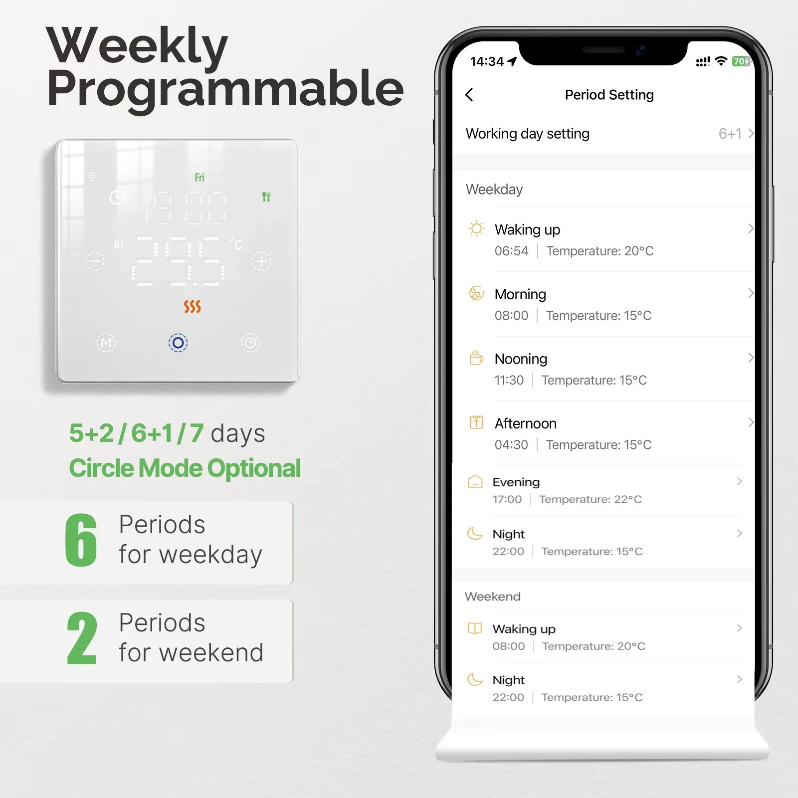 MOES Tuya WiFi/ZigBe Smart Thermostat Battery-Powered Thermoregulator Gas Boiler Temperature Controller by Alexa Google Home — view 5