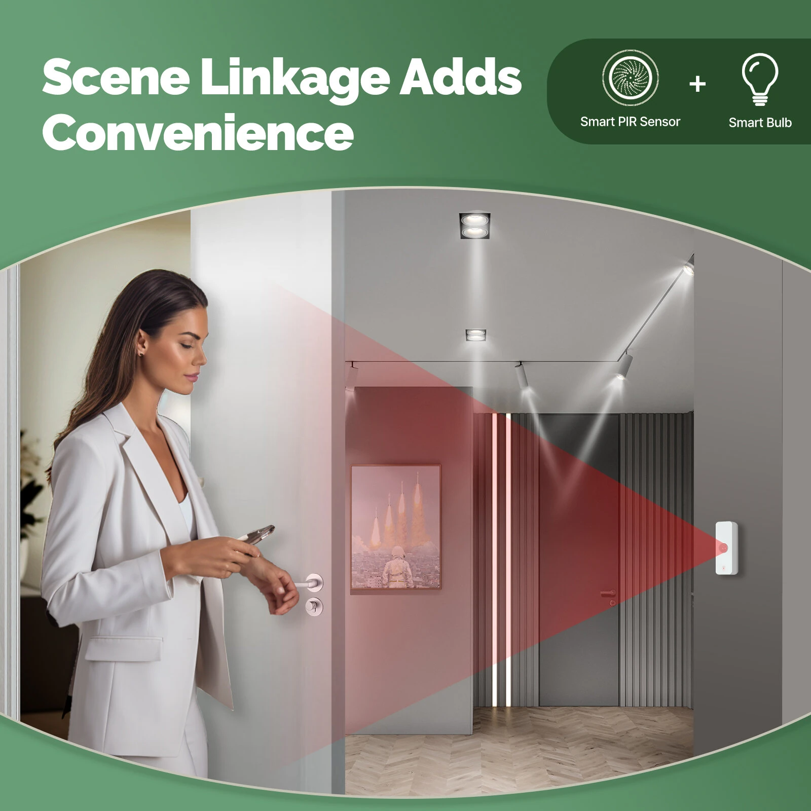 Moes Tuya WiFi Zigbee3.0 Smart PIR Sensor 128° Detection Range Real-time Alerts Scene Linkage Smart Life APP Passive Infrared Sensor — view 4
