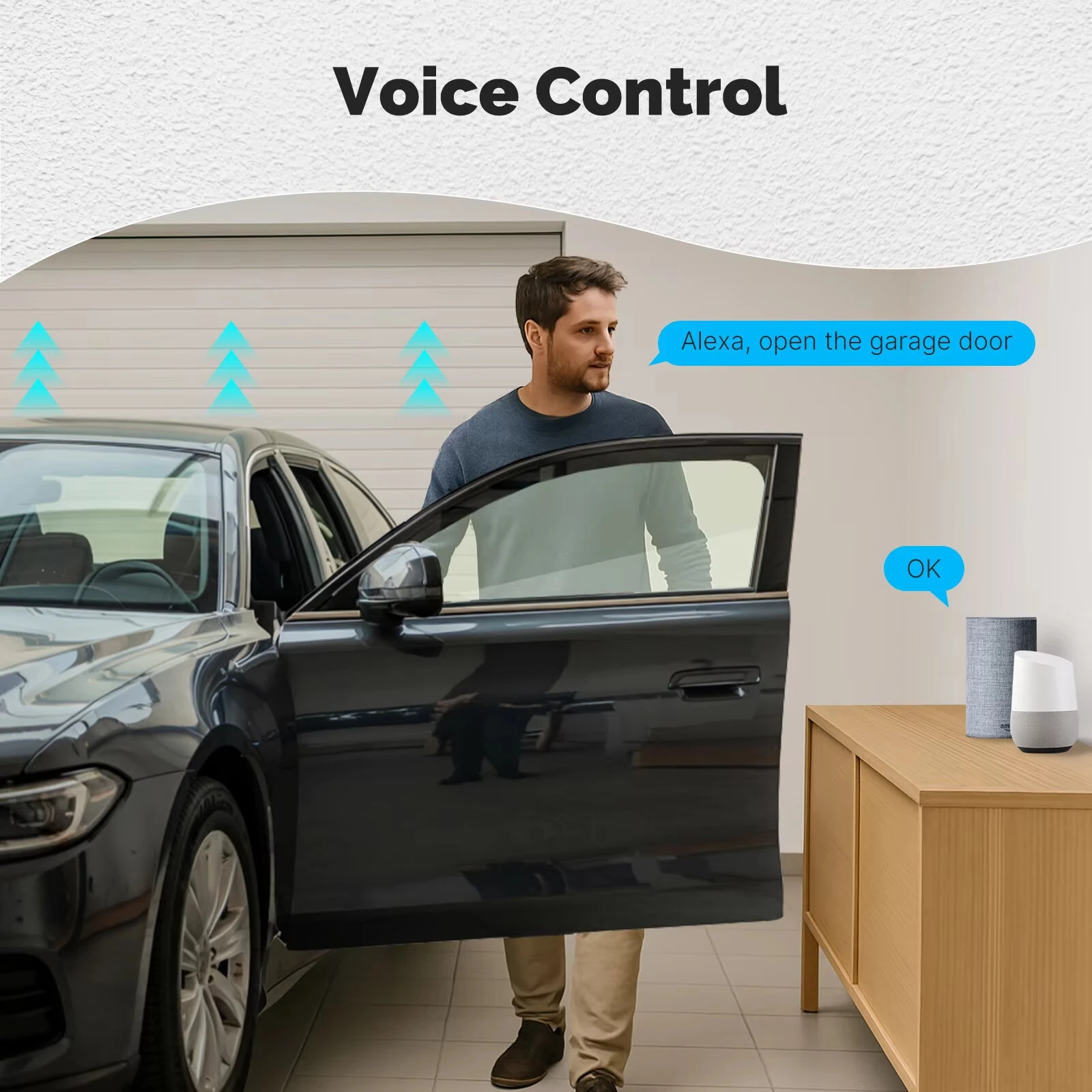 MOES Tuya Zigbe Garage Door Controller Module Smart Life App Remote Garage Door Opener Works with Alexa & Google Home — view 4