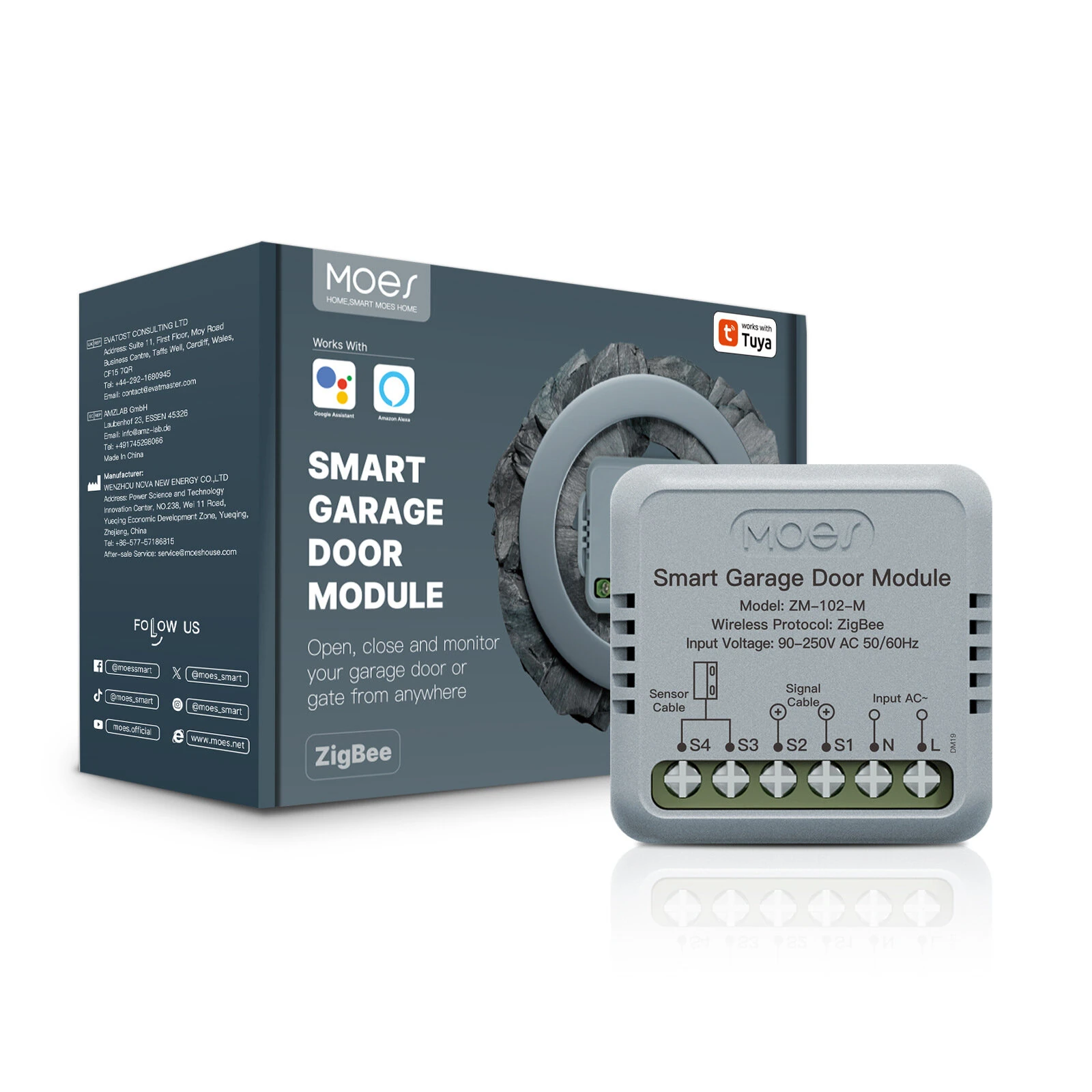 MOES Tuya Zigbe Garage Door Controller Module Smart Life App Remote Garage Door Opener Works with Alexa & Google Home — view 8