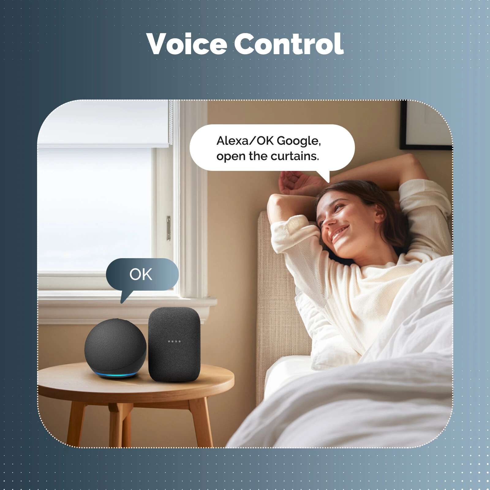Moes Tuya ZigBe Smart Roller Blinds Motor 16mm Rechargeable Battery 800mAh Fits 17/25/28mm Tubes APP Voice Control Works with Alexa Google Home — view 3