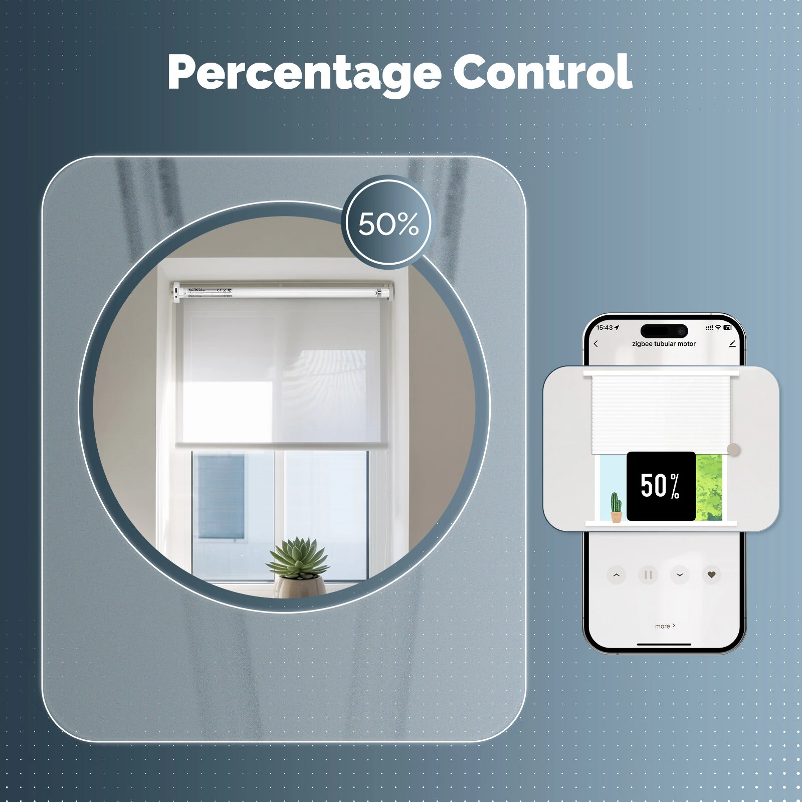 Moes Tuya ZigBe Smart Roller Blinds Motor 16mm Rechargeable Battery 800mAh Fits 17/25/28mm Tubes APP Voice Control Works with Alexa Google Home — view 5