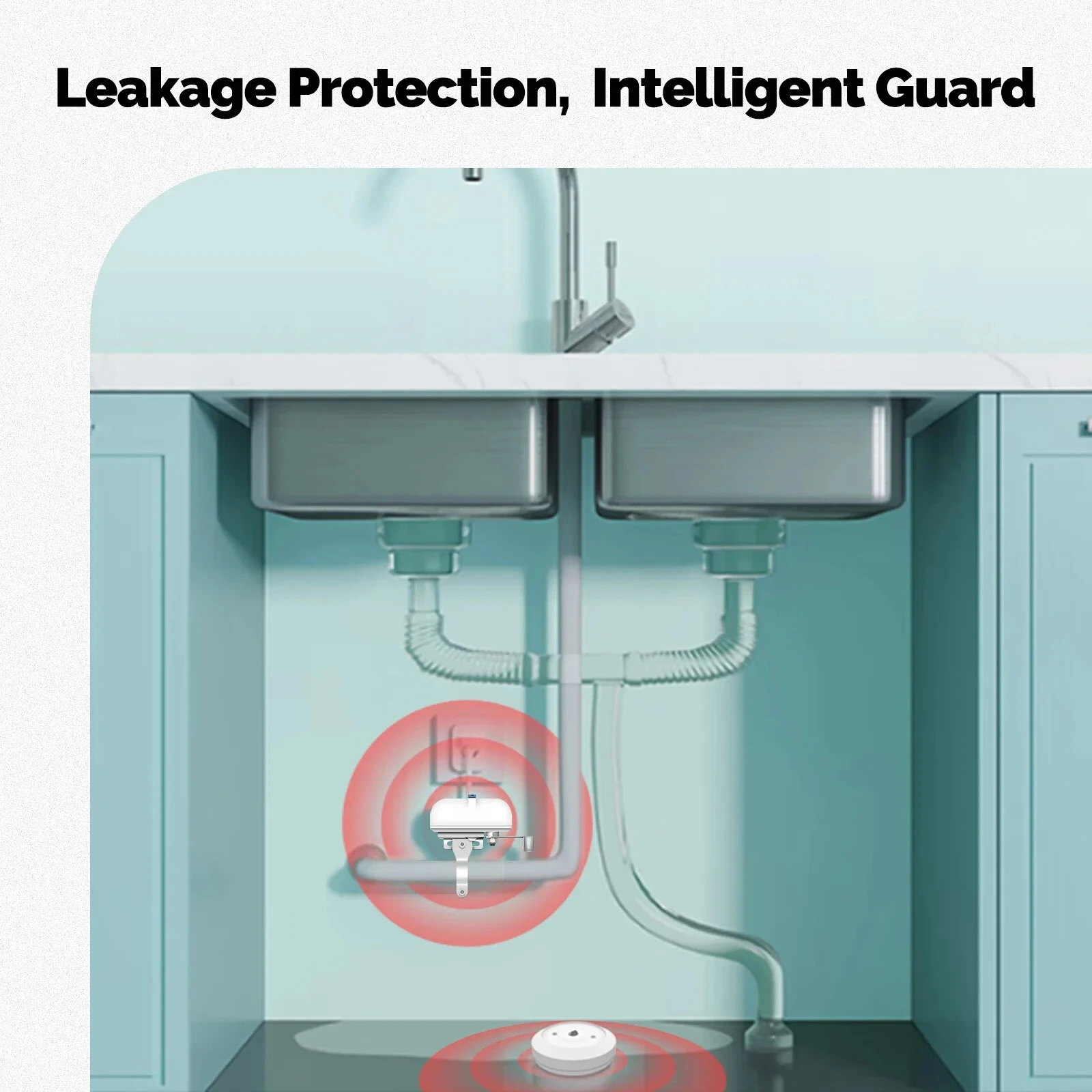 MOES Tuya ZigBee3.0 Water Leak Sensor Smart Flood Detector APP Alerts Remote Monitoring for Home Pipe Protection Smart Life APP — view 4
