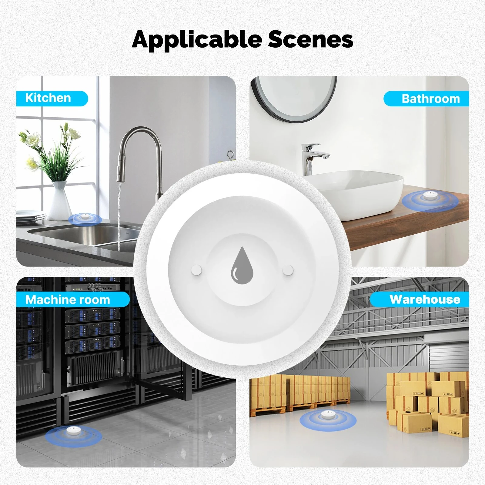 MOES Tuya ZigBee3.0 Water Leak Sensor Smart Flood Detector APP Alerts Remote Monitoring for Home Pipe Protection Smart Life APP — view 7
