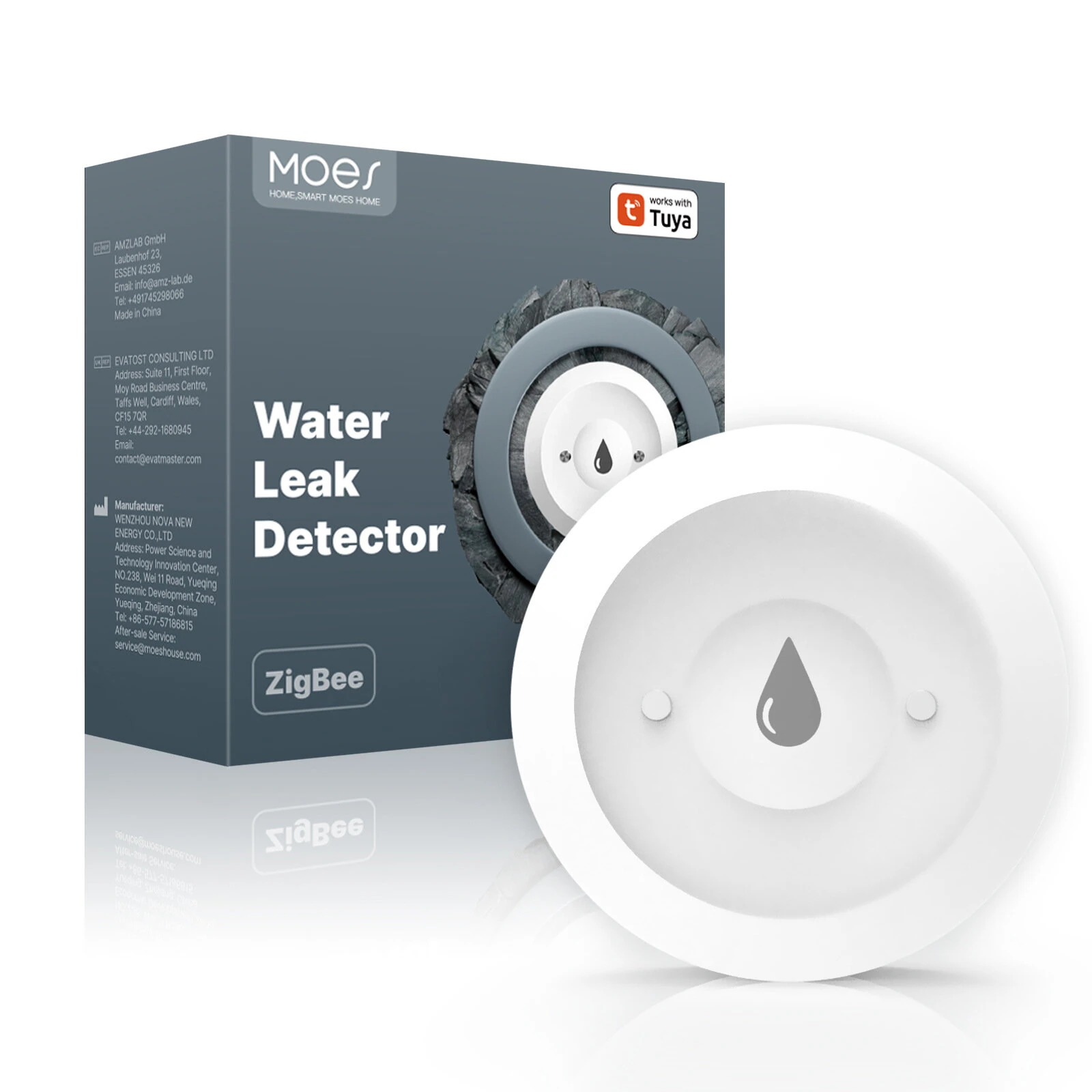 MOES Tuya ZigBee3.0 Water Leak Sensor Smart Flood Detector APP Alerts Remote Monitoring for Home Pipe Protection Smart Life APP — view 8