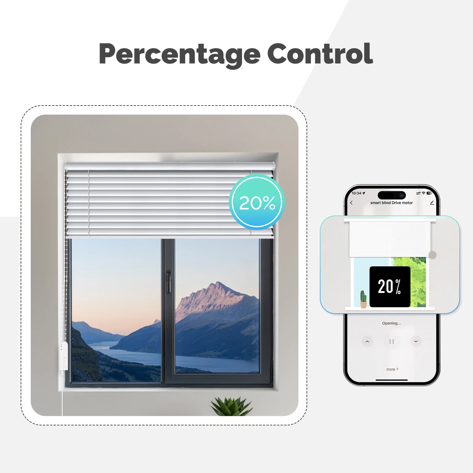 MOES WC301 Tuya WiFi Smart Shade Roller Blinds Motor Driver Electric Curtains Automation Pull Cord Chain String Work with Alexa Google Home Smart Life APP — view 5