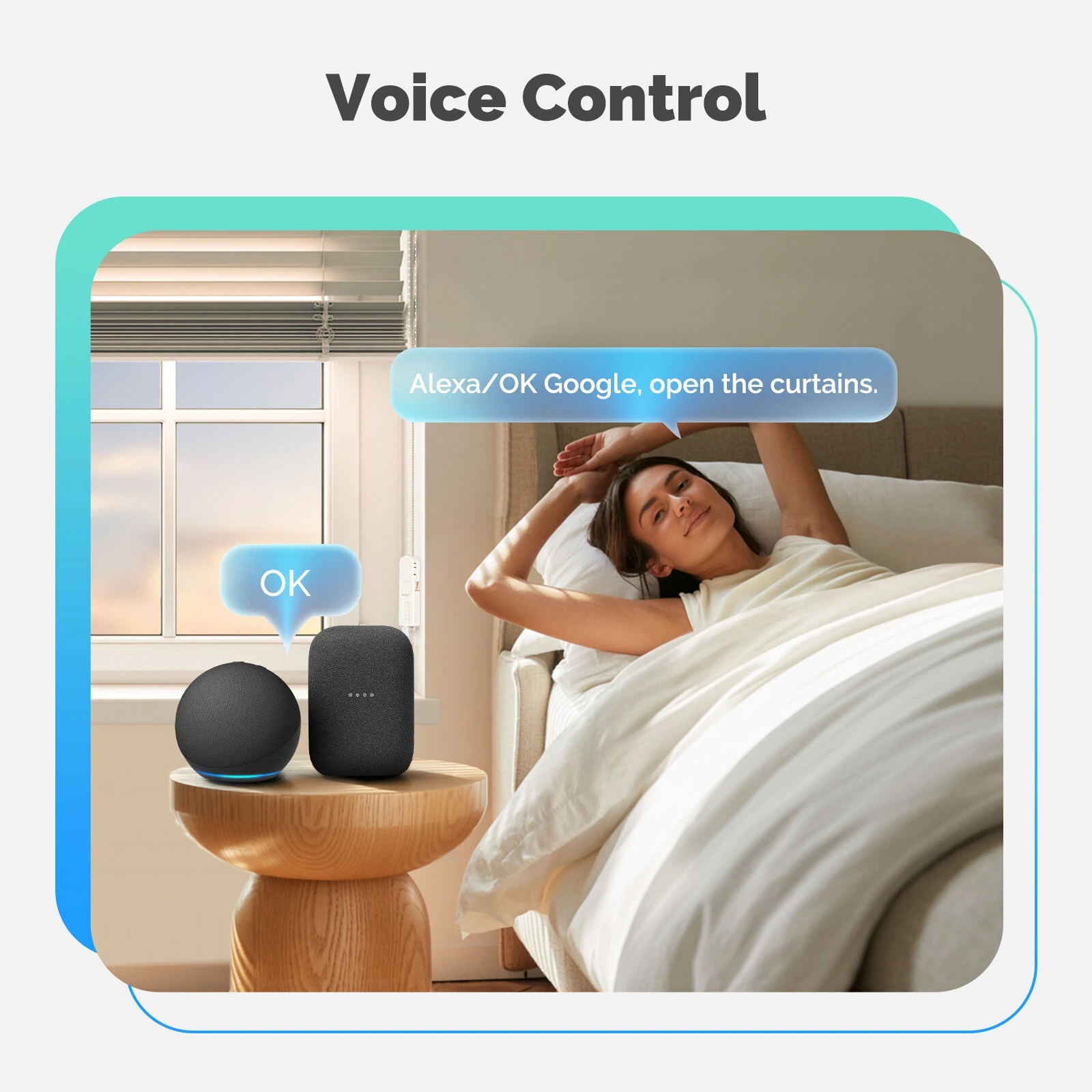MOES WC301 Tuya WiFi Smart Shade Roller Blinds Motor Driver Electric Curtains Automation Pull Cord Chain String Work with Alexa Google Home Smart Life APP — view 6