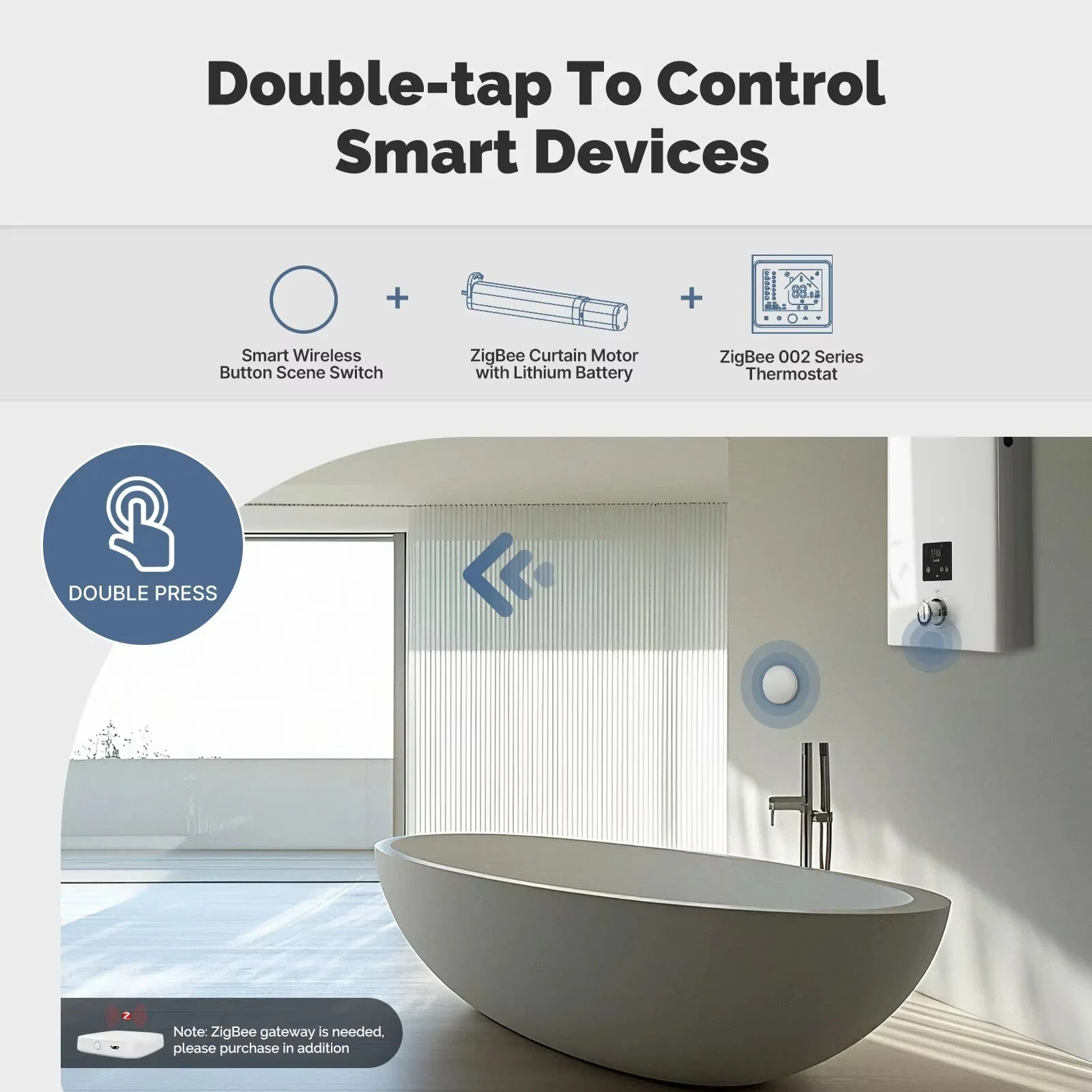 MOES ZigBee3.0 Smart Wireless Button Scene Switch Tuya Battery Powered Mobile Setting Multi-scene Linkage Wireless Remote Controller — view 3