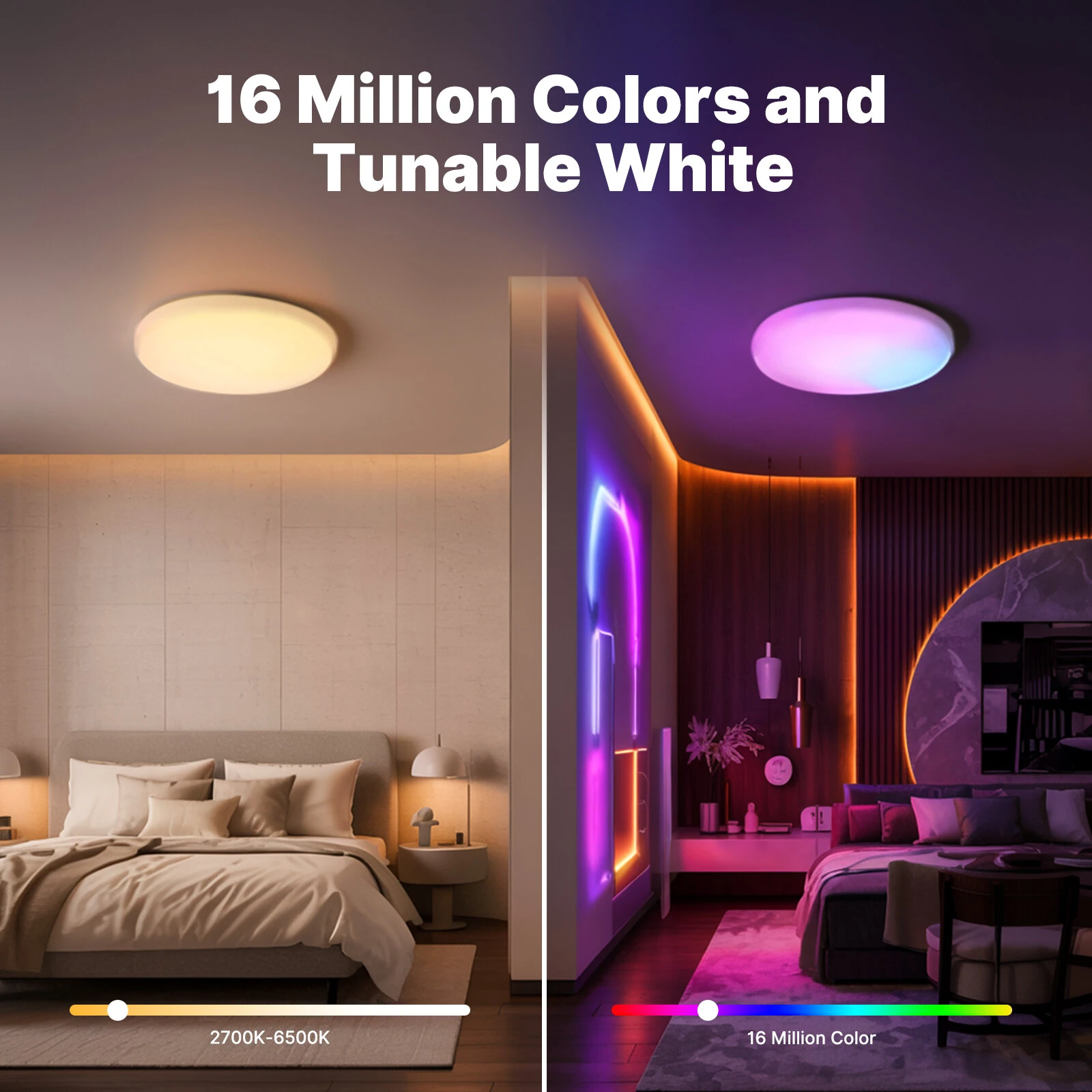 MOES ZL5235TD Zigbe Smart Ceiling Light 23W 2500LM RGBCW 1800-6500K Tuya App Remote Control Work with Alexa Google Home Timer Music Sync Home LED Ceiling Lighting — view 3