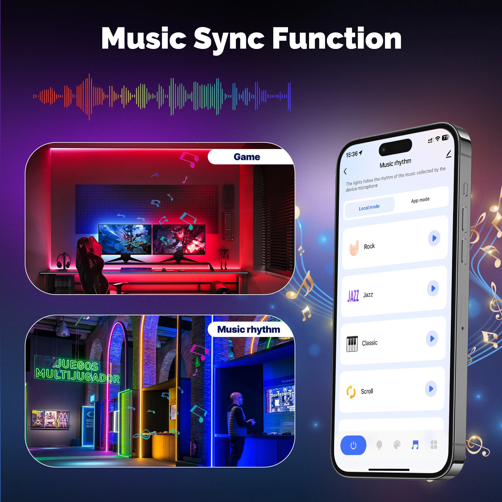 MOES ZL6205E Tuya ZigBe Smart LED Strip Light RGB5050 24V Music Sync App Voice Control with Alexa Google Home — view 2