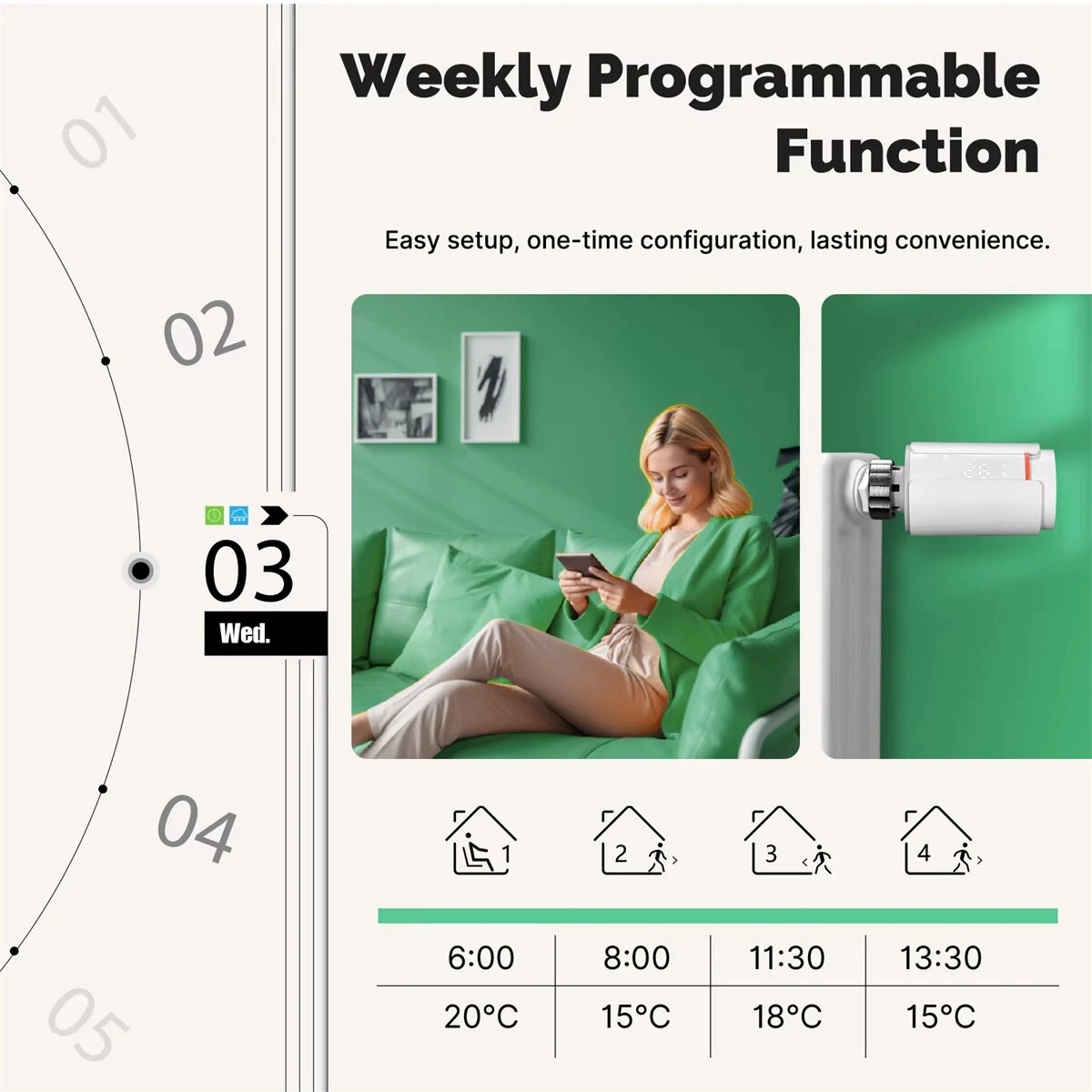 MOES ZTRV-S01 Tuya Smart ZigBe Thermostatic Radiator Valve TRV Programmable App Remote Temperature Controller Support Alexa Google Home — view 4