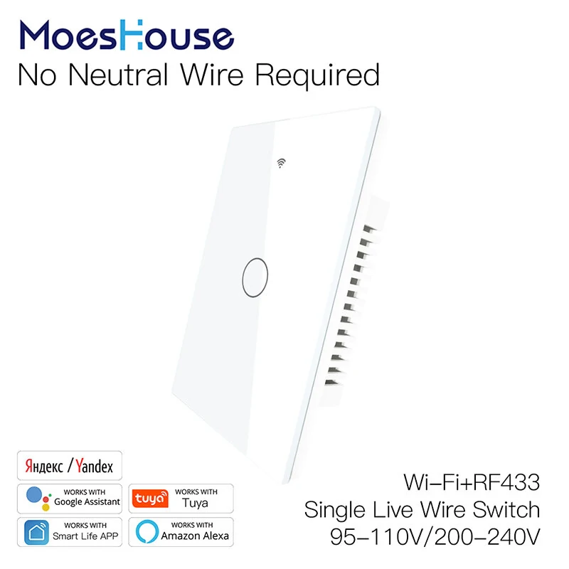 MoesHouse Tuya Smart Home WiFi Panel Switch 1/2/3/4 Gang APP Remote Control Timer Function Voice Control with Alexa Google Home — view 2