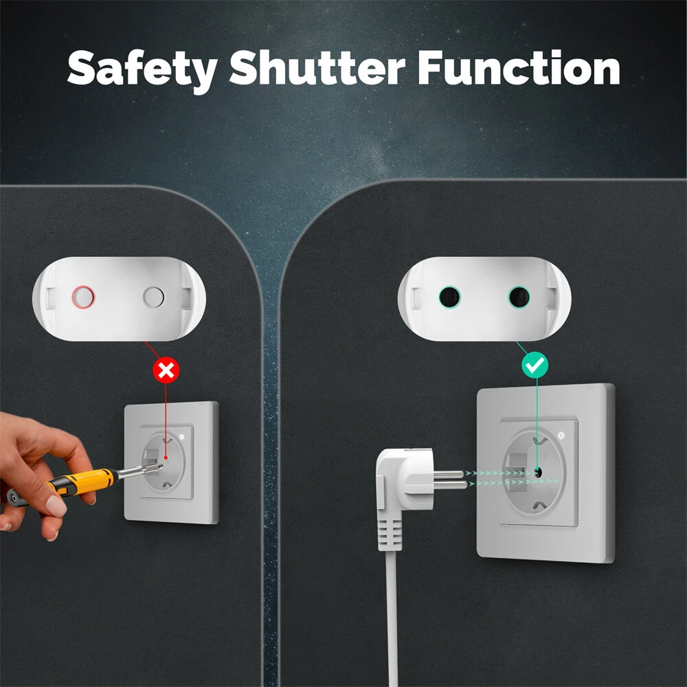 MoesHouse Tuya Zigbe Smart Wall Socket 16A 3500W APP Remote Timer Energy Monitor Voice Control with Alexa Google Assistant — view 4