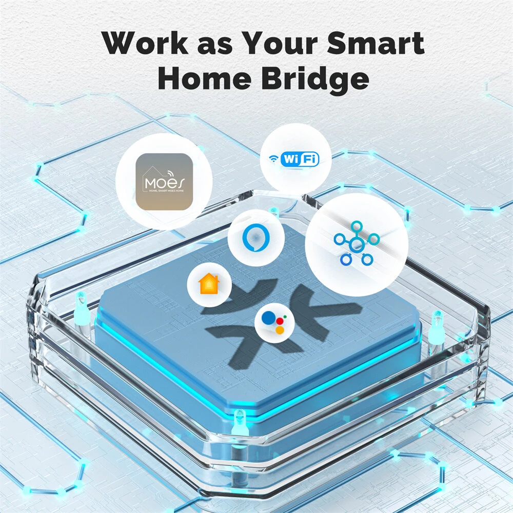 MoesHouse WM-104-M Tuya WiFi Matter Mini Smart Switch Module Relay Timer Home Automation App Remote Control Work with Alexa Google Assistant — view 2