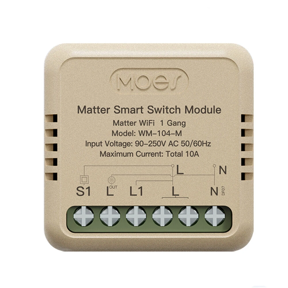 MoesHouse WM-104-M Tuya WiFi Matter Mini Smart Switch Module Relay Timer Home Automation App Remote Control Work with Alexa Google Assistant — view 7