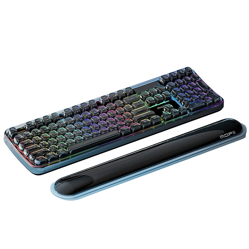 MOFii 708 Tri-Mode Transparent Gaming Keyboard with Hand Support 105-keys RGB Backlit Ergonomics Design Membrane Keyboards — image 1