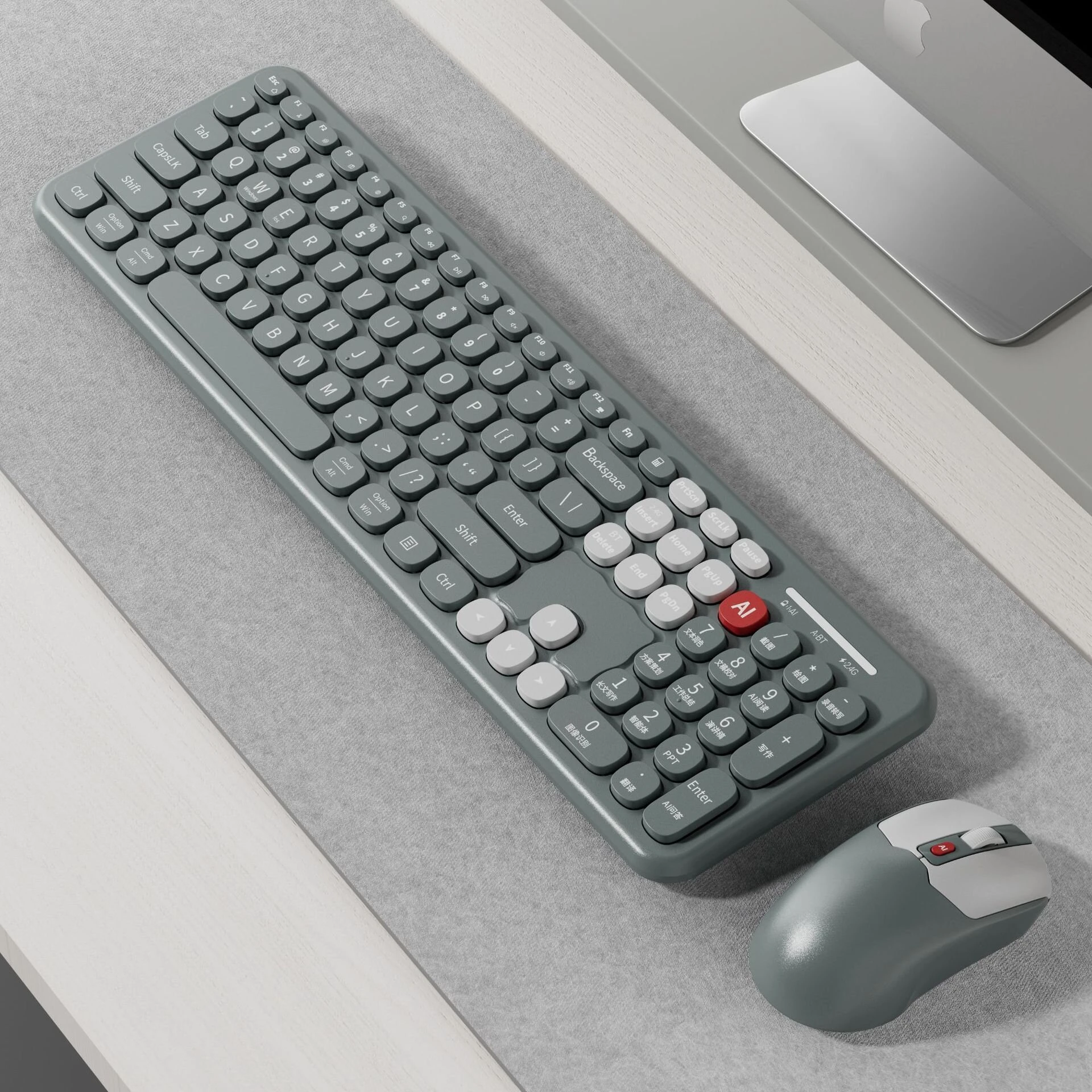 MOFii AI Voice Keyboard and Mouse Set Wireless bluetooth Combo 66 Languages Translation Type-C Rechargeable AI Shortcut Key for Computer Laptop — view 3