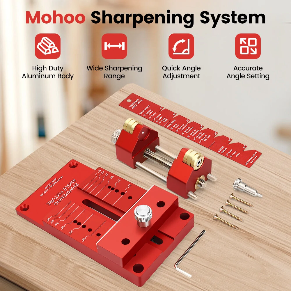 Mohoo Sharpening System Honing Guide Sharpening Holder Angle Fixture Angle Gauge for Woodworking Chisel — view 3
