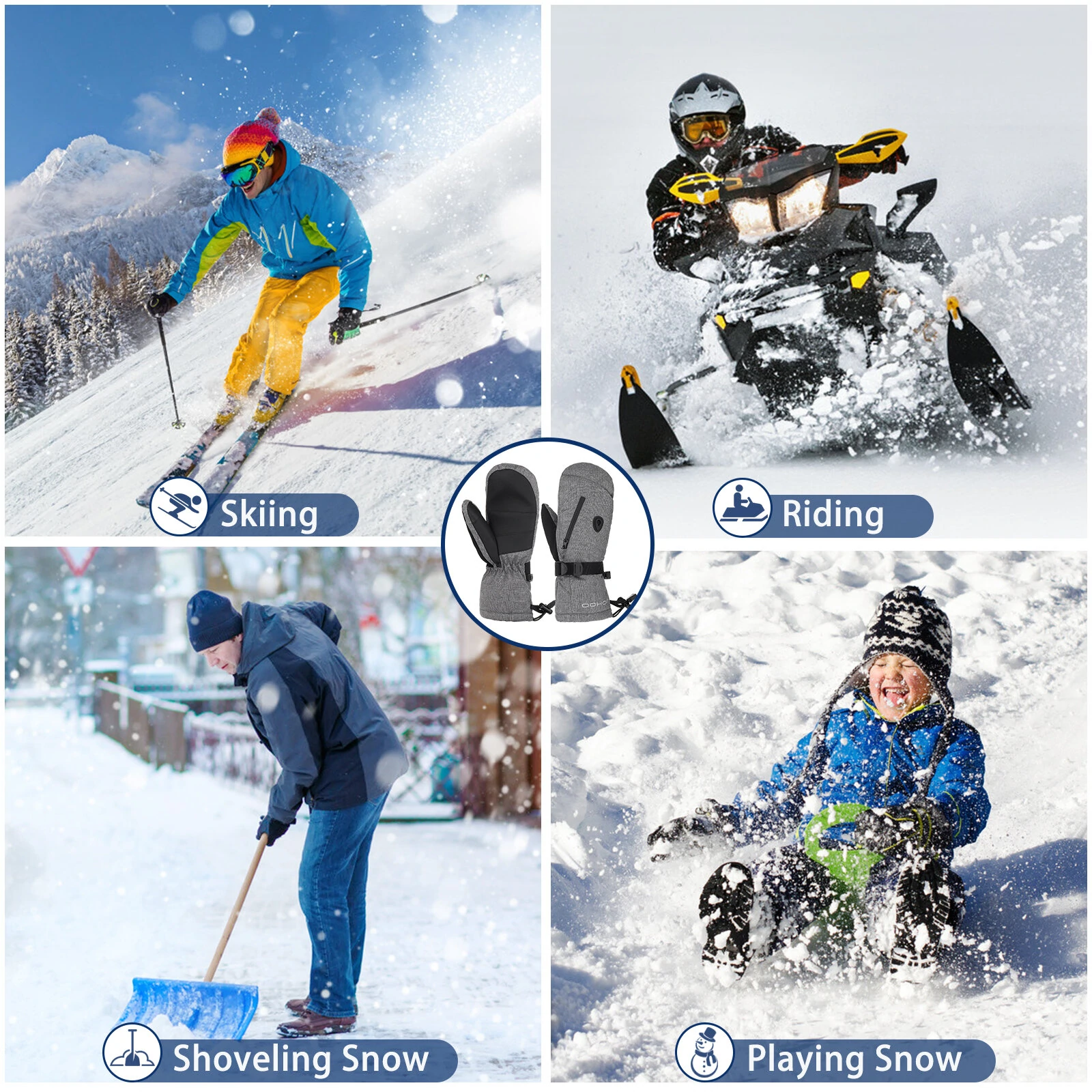 MOHOO Ski Gloves Winter Gloves Men Waterproof Warm Mittens for Women Snowboard Gloves Mittens for Winter — view 11