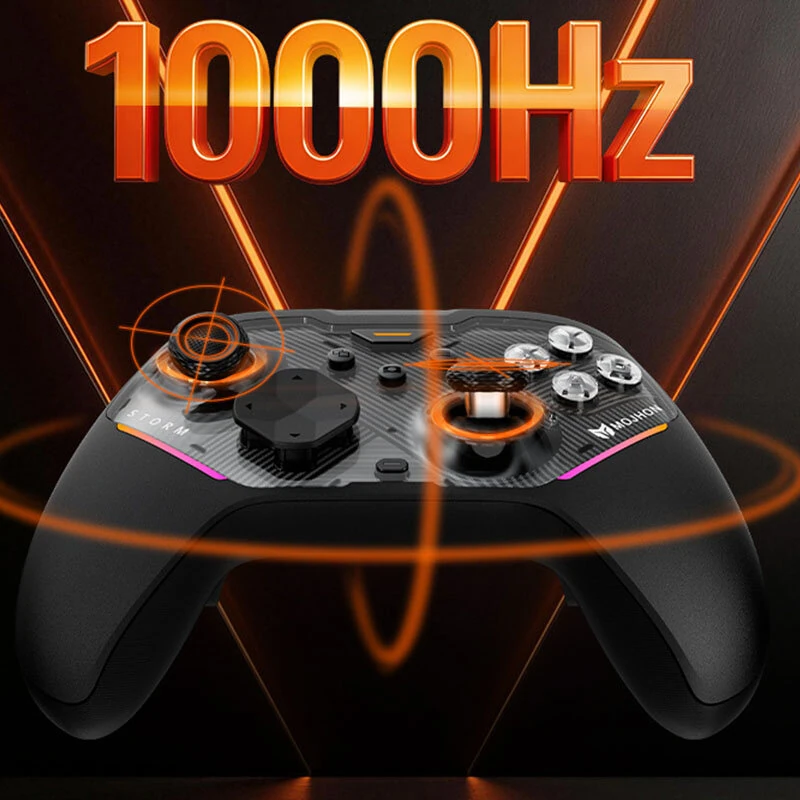 MOJHON Gale 2 Tri-mode Wireless Gaming Controller TMR Electromagnetic Joysticks 2000Hz Polling Rate Hall Effect Linear Trigger Mechanical Buttons Gamepad for PC Switch Steam — view 6