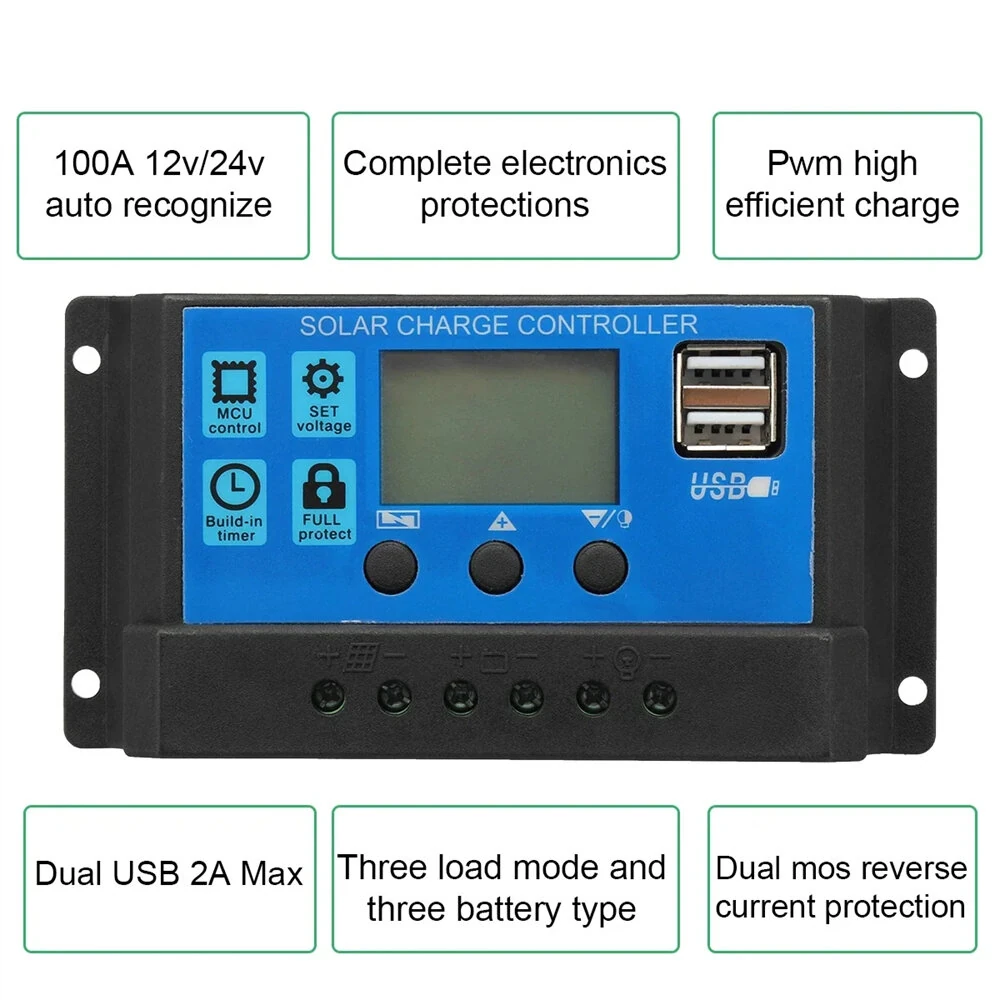 Monocrystalline Flexible Solar Panel Kit 30W 18V 12V 5V Dual USB 19.1% Conversion With 100A Controller Portable Outdoor Charger — view 6
