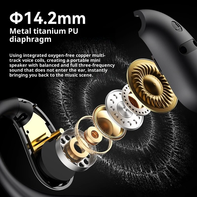 MONSTER AC360 OWS Earbuds bluetooth Earphone 14.2mm Titanium PU Diaphragm AAC Audio Open-ear Earhooks Headphones with Mic — view 3