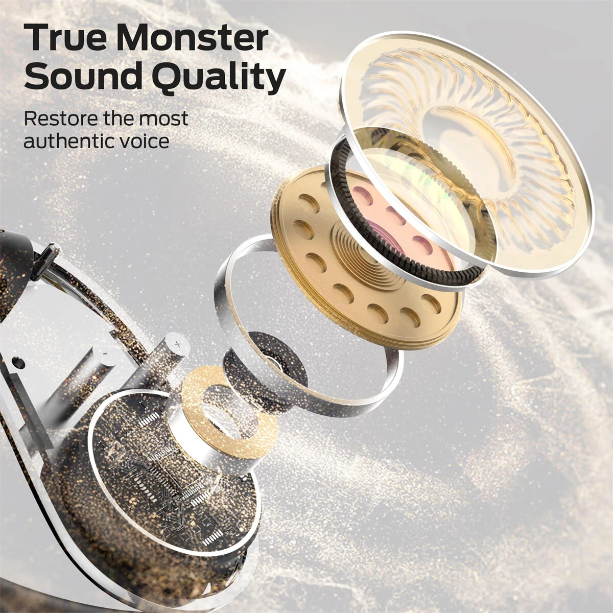 MONSTER AC360 TWS Earbuds bluetooth 5.4 Earphone 14.2mm Titanium PU Diaphragm AAC Audio ENC Noise Cancelling 24H Playback Touch Control Ergonomics Earhooks Sports Headphones with Mic — view 4