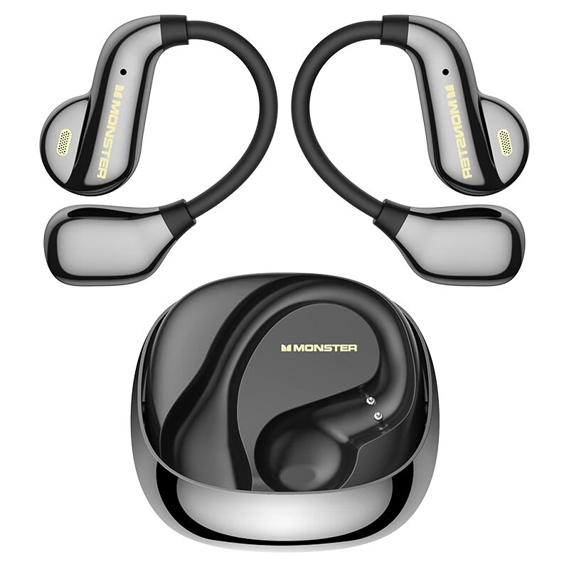 Monster AC390 TWS Earbuds Wireless bluetooth 6.0 Earphone 13mm PU Titanium Composite Diaphragm IPX5 Waterproof Touch Control Earhooks Sports Headphones