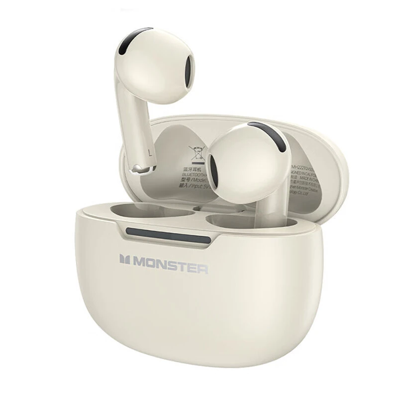 MONSTER N-Lite 208 TWS Earbuds Wireless bluetooth 5.4 Earphone 13mm Driver AAC Audio ENC Call Noise Cancelling 30H Playback Low Game Delay Semi-in-ear Sports Headphones