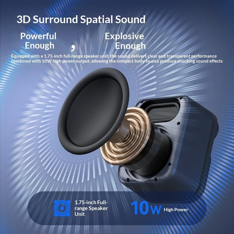 MONSTER S350 bluetooth V6.0 Speaker Mini Portable Speaker with HD Touch Screen 1.75-inch Speaker Support TF Card Playback Built-in 60+ White Noise Voices Sleep Assistance Outdoors Subwoofer Speakers — view 4