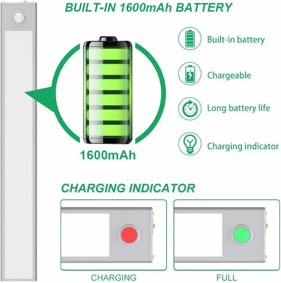 Motion Sensor Cabinet Light Rechargeable Night Light for Closets Cabinets Kitchens Cupboards — view 6