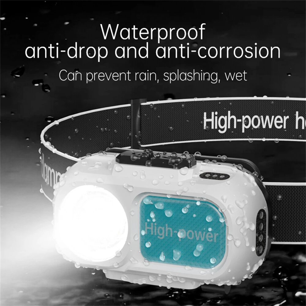 Motion Sensor Smart Head Mounted Headlights Strong Light Outdoor Long Battery Life Charging For Fishing Emergency Work For Night Fishing — view 5