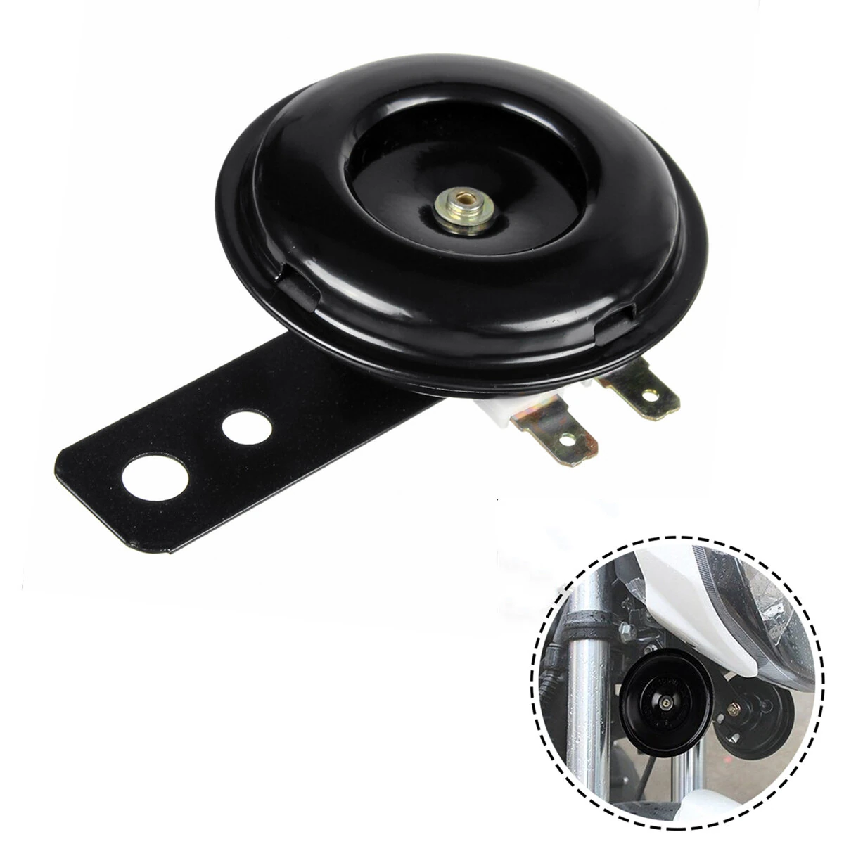 Motorcycle 12v universal compact black scooter moped dirt ATV bikes horn mount, brand new universal motorcycle horn. — view 9