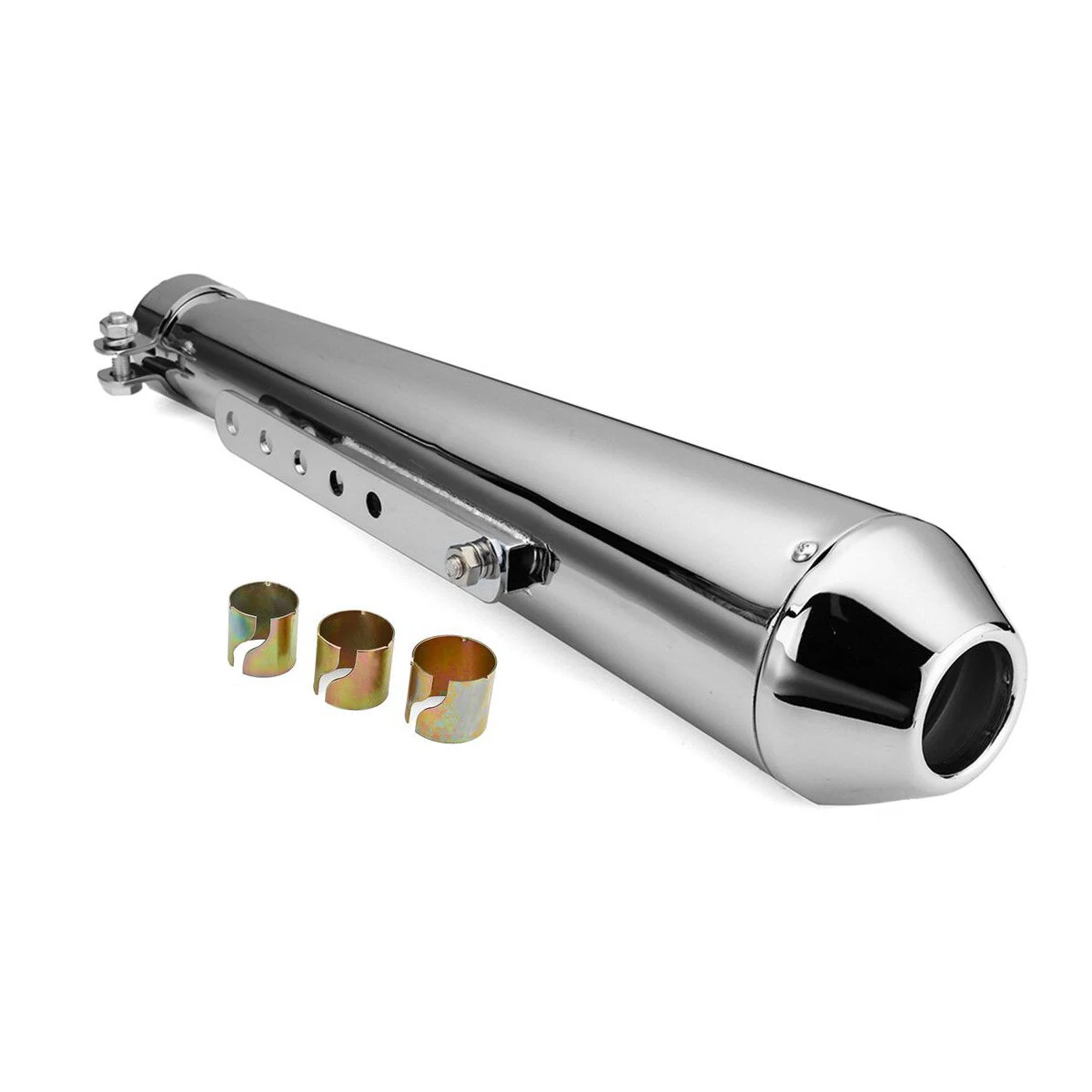Motorcycle Cafe Racer Exhaust Muffler Pipe with Sliding Bracket Universal — view 7