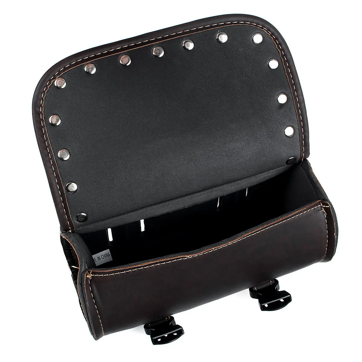 Motorcycle Front Fork Tool Saddle Bag Pouch Saddlebags Luggage Leather Barrel Da — view 5