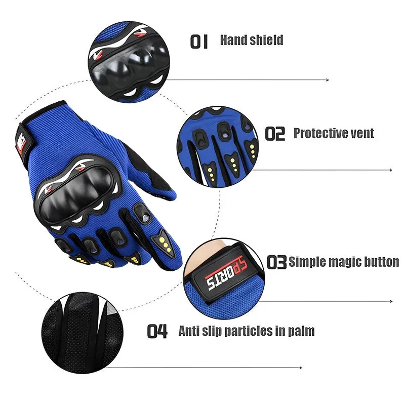 Motorcycle Gloves Breathable Full Finger Racing Hard Shell Gloves Outdoor Sports Protection Riding Cross Dirt Bike Gloves — view 7