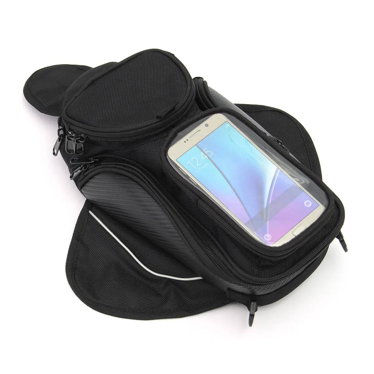 Motorcycle Oil Fuel Tank Bag Magnetic Saddle Bag with Bigger Phone Window — view 4