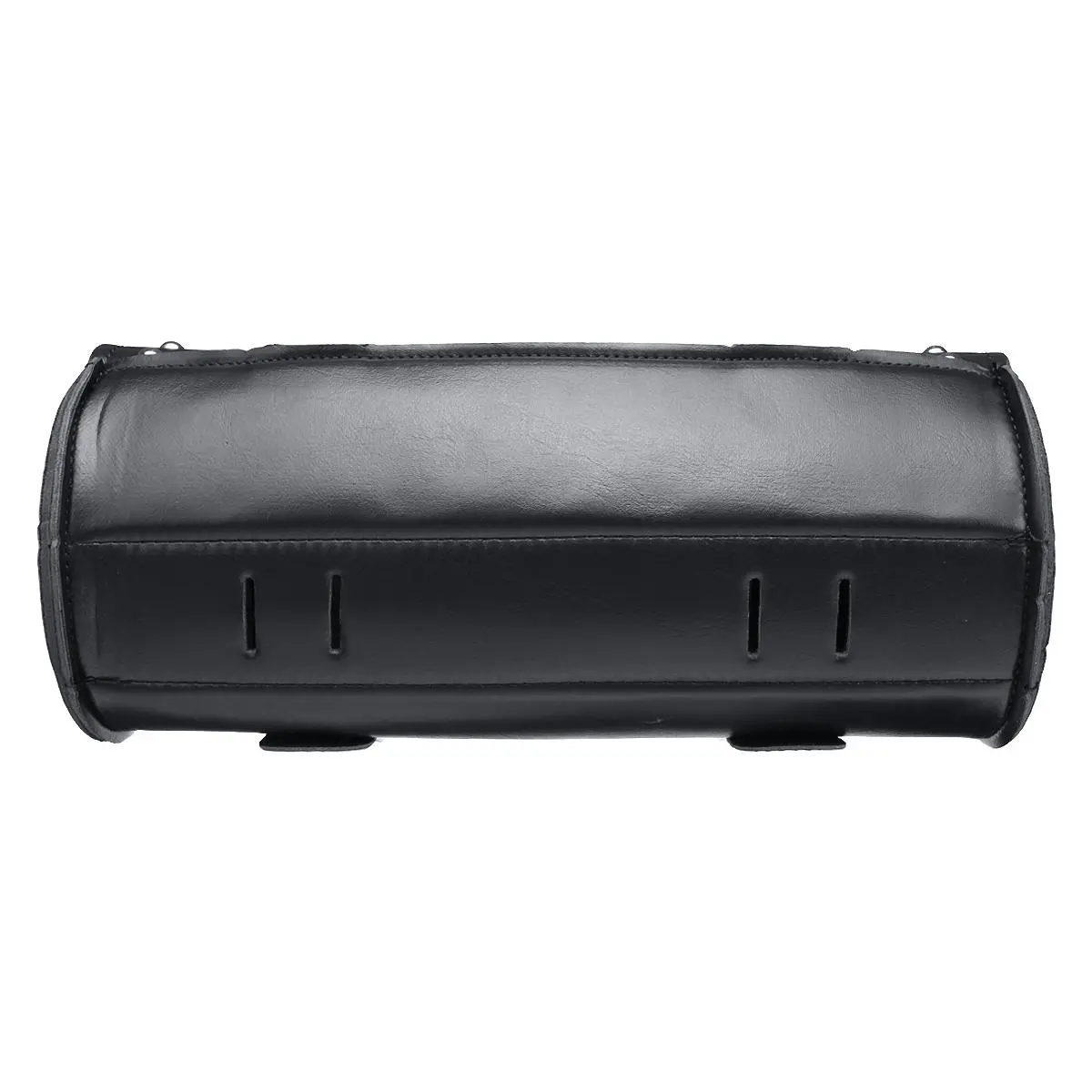 Motorcycle PU Leather Black Tool Bag Front Fork Handlebar Saddlebags Roll Barrel — view 3