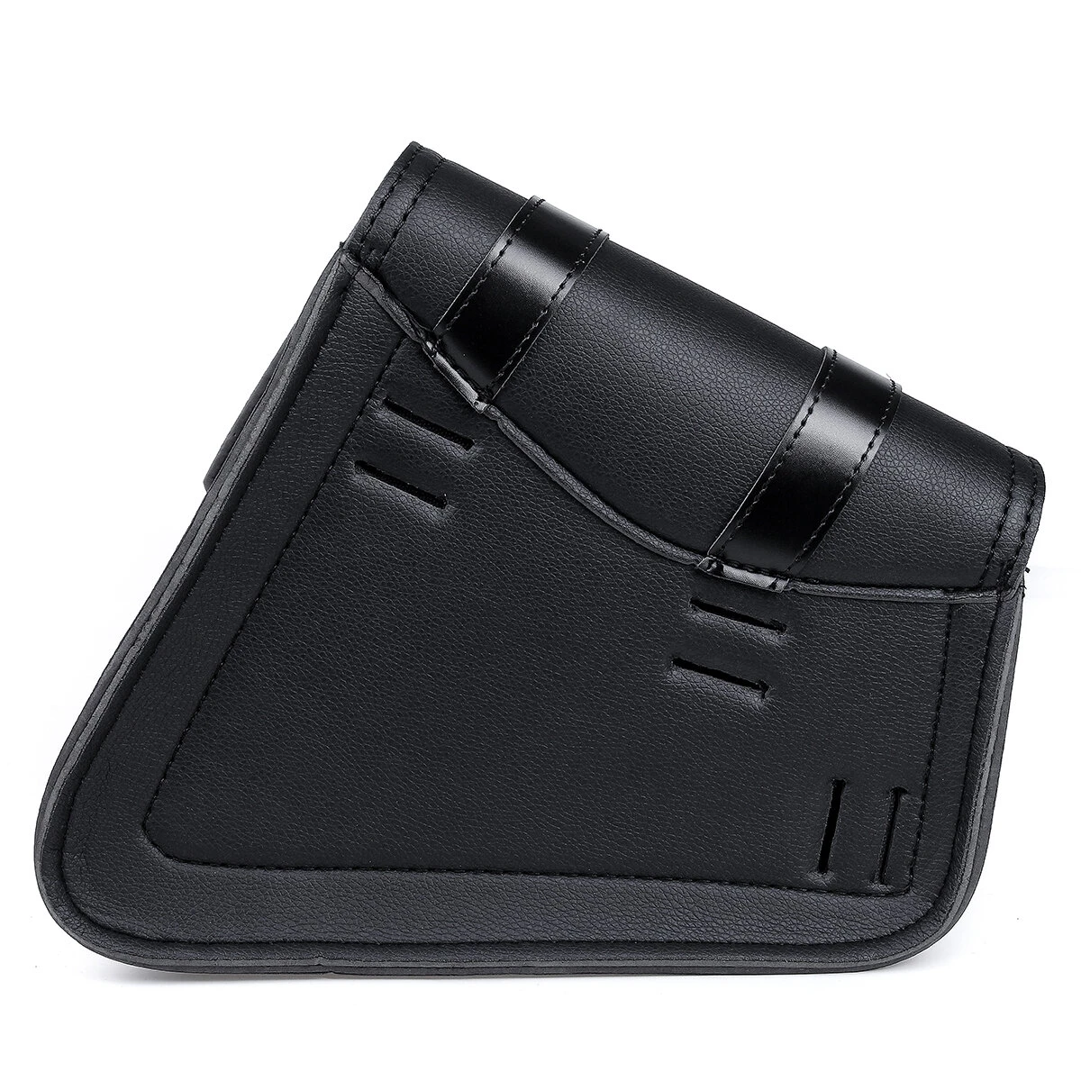 Motorcycle Saddlebags 3 Quick Release Buckle Black PU Leather Waterproof Univers — view 6
