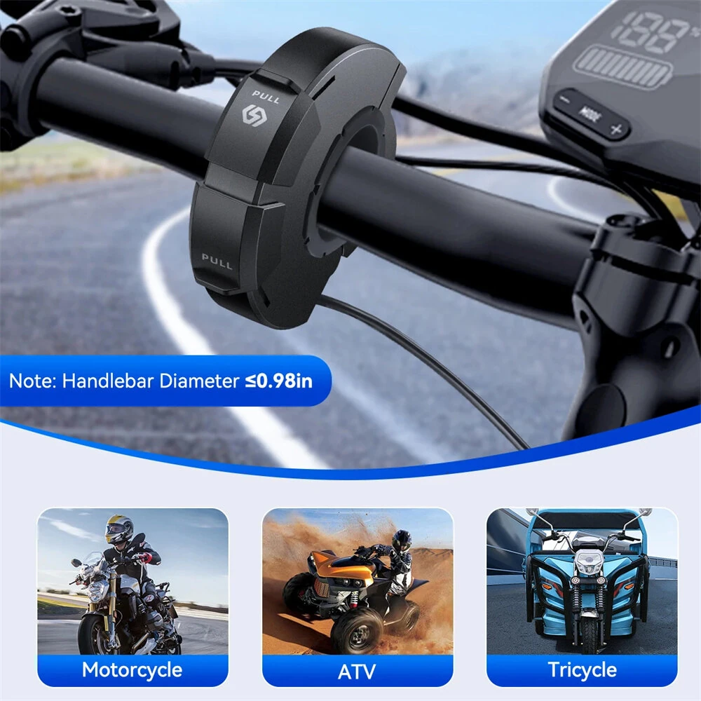 Motorcycle USB Charger 30W Type-C PD 18W USB-A Quick Charge 3.0 Waterproof IP65 Nylon Material Handlebar Mount DC 12V-24V — view 4