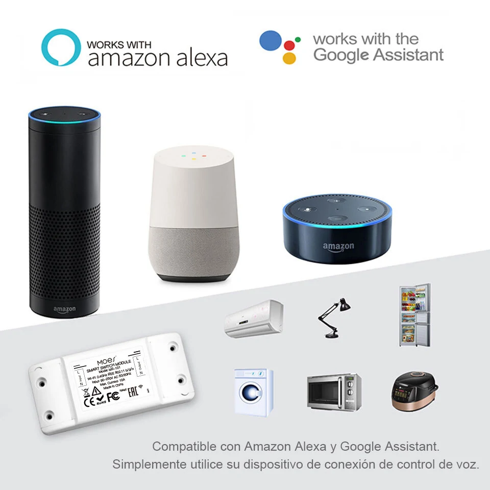 Mouehouse Wi-Fi Smart Light Switch Timer Smart Life APP Wireless Remote Control Works with Alexa Google Home — view 3