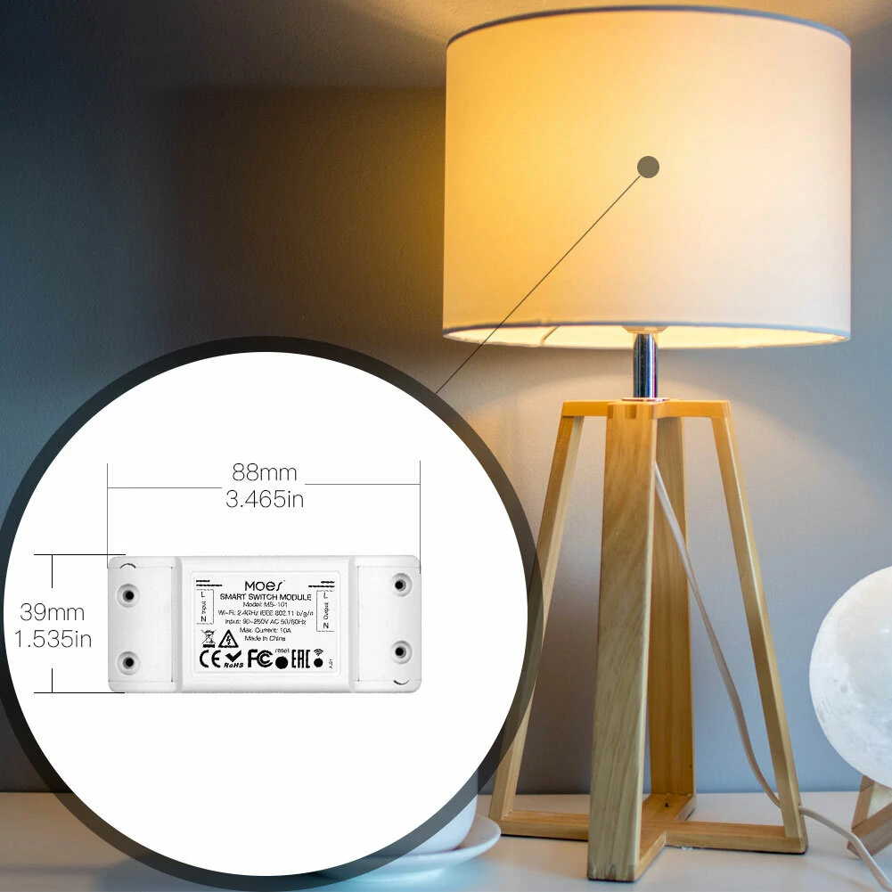 Mouehouse Wi-Fi Smart Light Switch Timer Smart Life APP Wireless Remote Control Works with Alexa Google Home — view 6