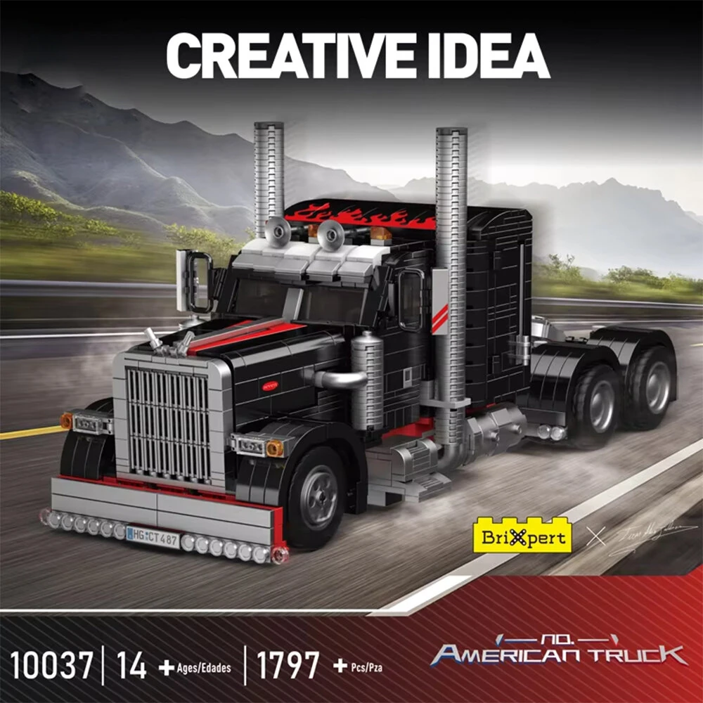 Mould King 10037 The American Truck Building Block Assembly Kit Car Brick Set New Technical Car Toys 1797PCS Kids Christmas Gift — view 3